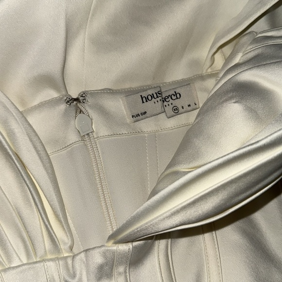 NWOT House of CB Faye ivory satin corset midi dress sz XS PLUS CUP - Picture 7 of 9